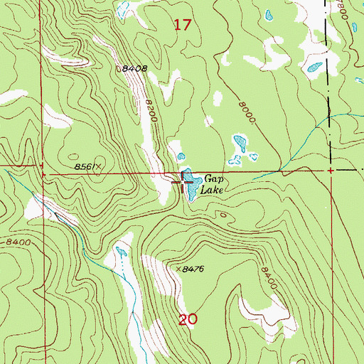 Topographic Map of Gap Lake, WY