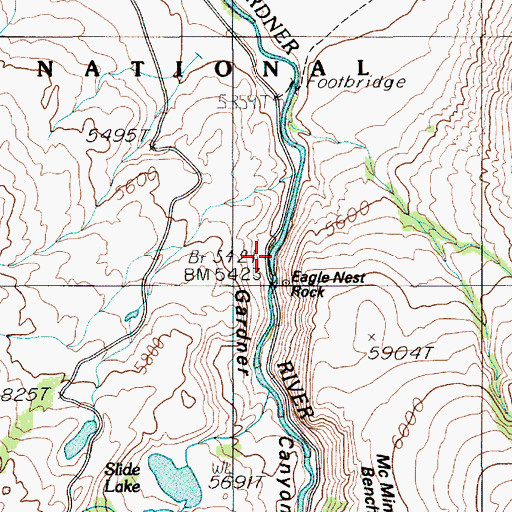 Topographic Map of Gardner Canyon, MT