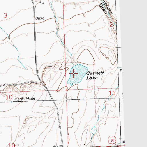 Topographic Map of Garnett Lake, WY