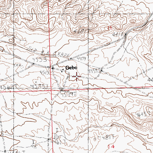 Topographic Map of Gebo, WY