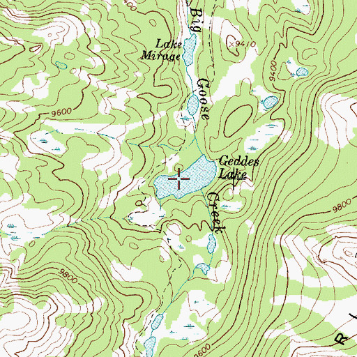 Topographic Map of Geddes Lake, WY