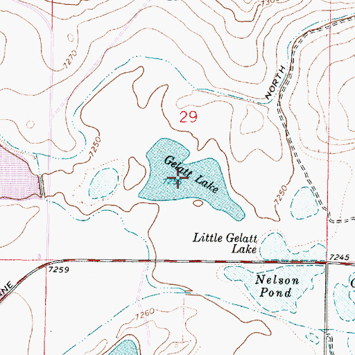 Topographic Map of Gelatt Lake, WY