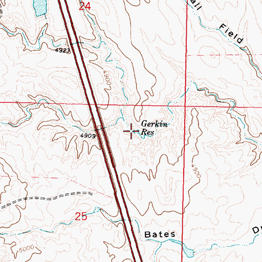 Topographic Map of Gerkin Reservoir, WY