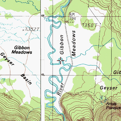 Topographic Map of Geyser Creek, WY