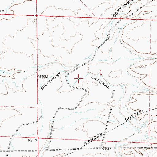 Topographic Map of Gilchrist Lateral, WY