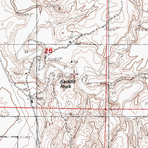 Topographic Map of Gillam Draw, WY