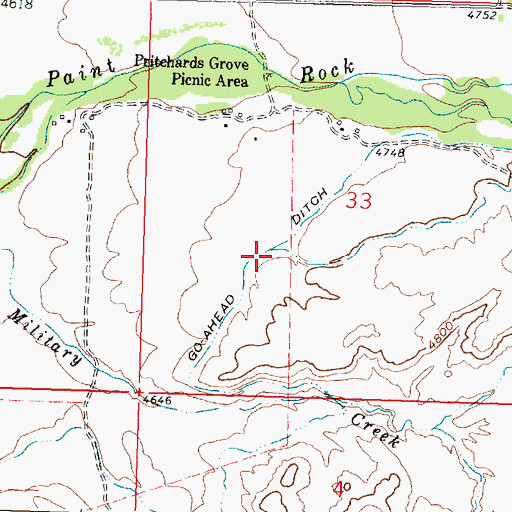 Topographic Map of Go-Ahead Ditch, WY
