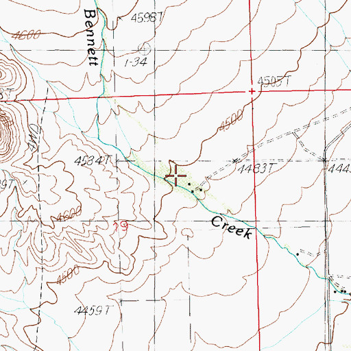 Topographic Map of Gruenig Ranch, WY