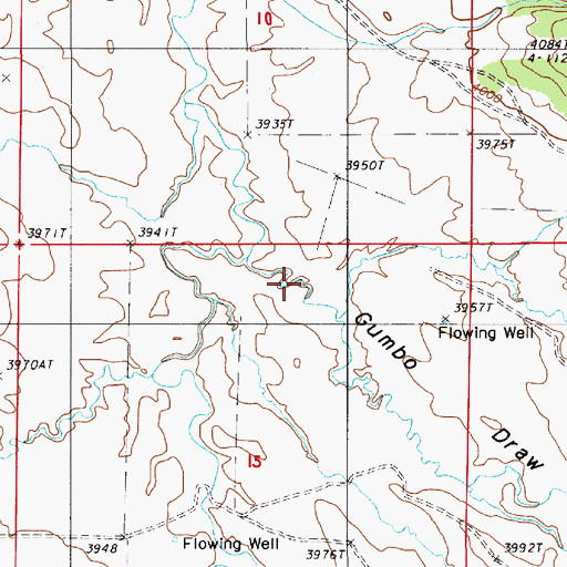 Topographic Map of Gumbo Draw, WY
