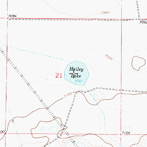 Topographic Map of Hailey Lake, WY