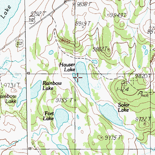 Topographic Map of Hauser Lake, WY