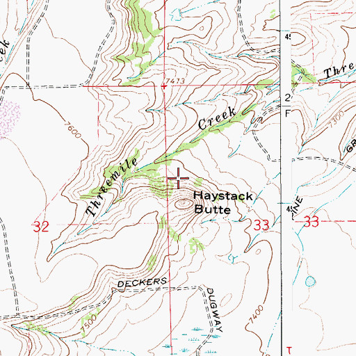 Topographic Map of Haystack Butte, WY
