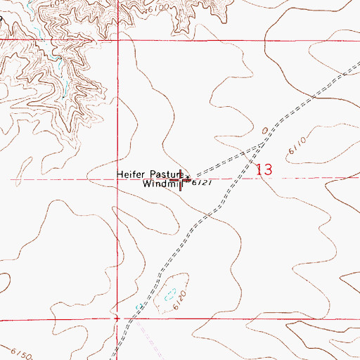 Topographic Map of Heifer Pasture Windmill, WY