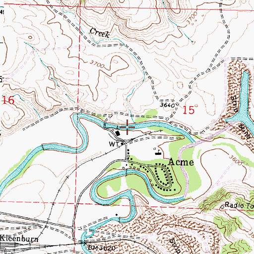 Topographic Map of Hidden Water Creek, WY