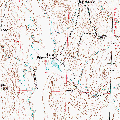 Topographic Map of Holland Winter Camp, WY