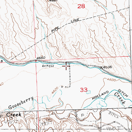 Topographic Map of Holly and Niccolls Ditch, WY