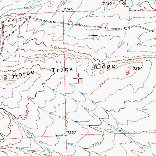 Topographic Map of Horse Track Ridge, WY