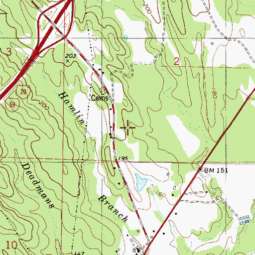 Topographic Map of Greenetrack, AL