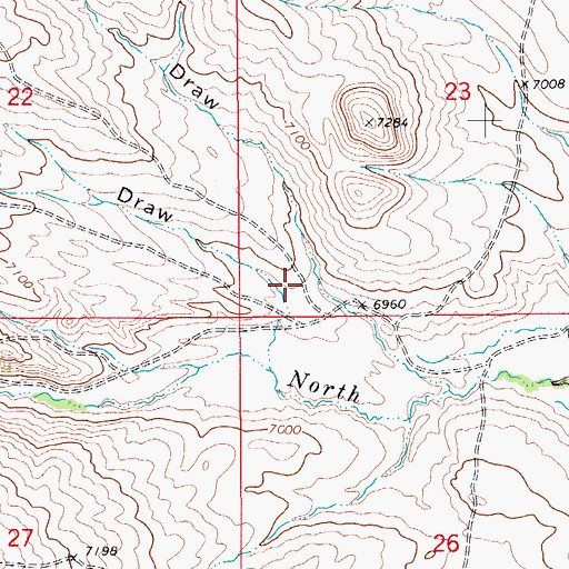 Topographic Map of Horse Trap Draw, WY