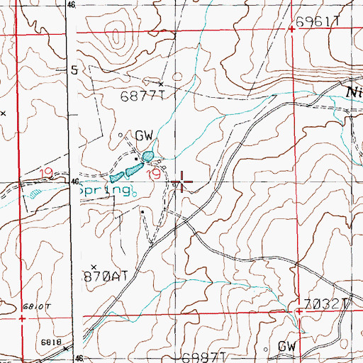 Topographic Map of Houghton Ranch, WY