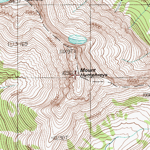Topographic Map of Mount Humphreys, WY
