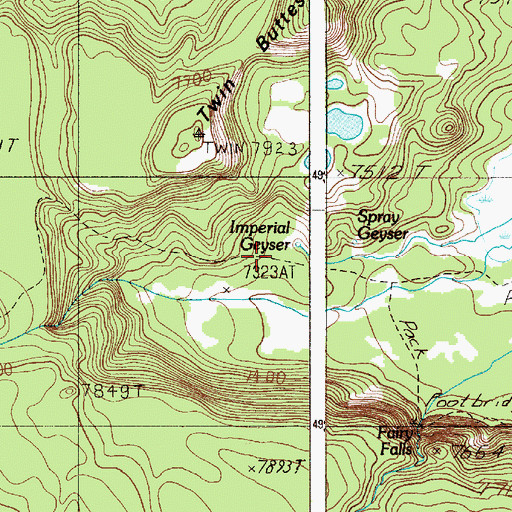 Topographic Map of Imperial Geyser, WY