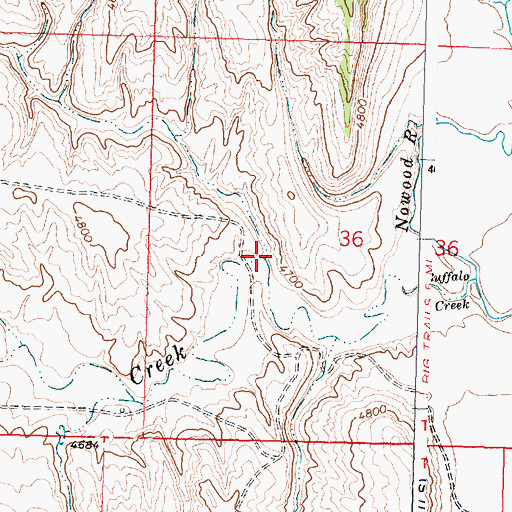 Topographic Map of Indian Creek, WY