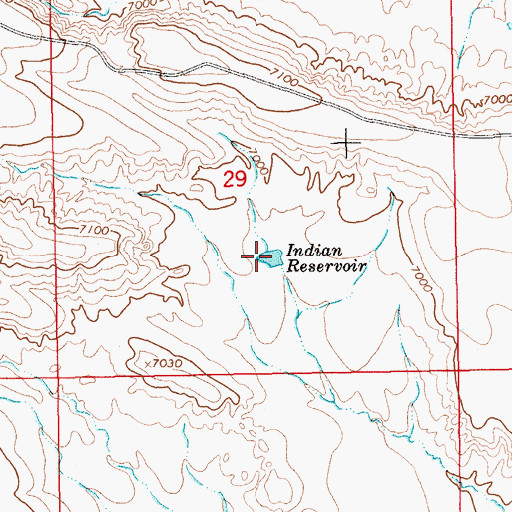 Topographic Map of Indian Reservoir, WY