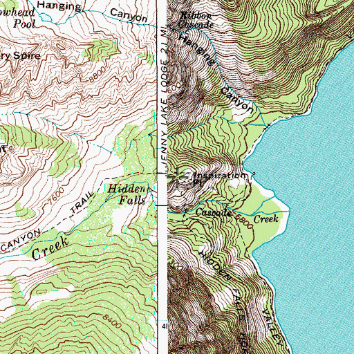 Topographic Map of Inspiration Point, WY