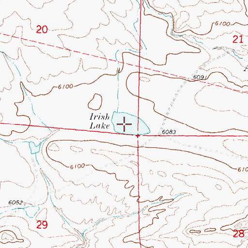 Topographic Map of Irish Lake, WY