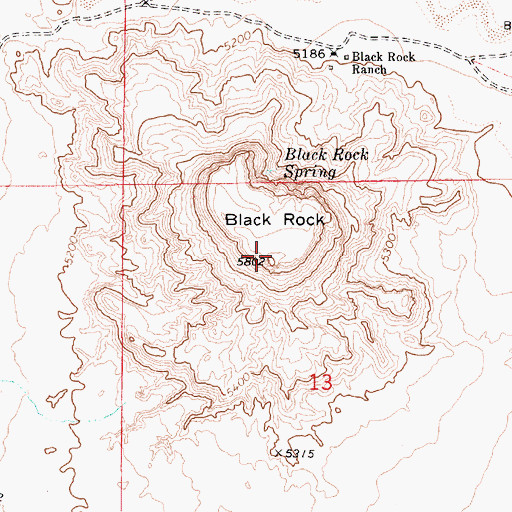 Topographic Map of Black Rock, AZ