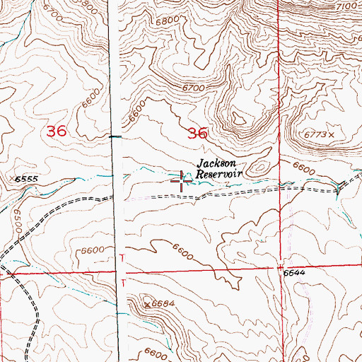 Topographic Map of Jackson Reservoir, WY