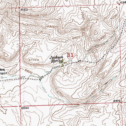 Topographic Map of Jackson Spring, WY