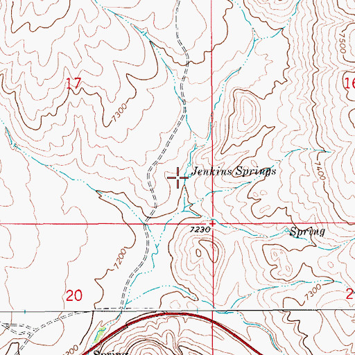 Topographic Map of Jenkins Springs, WY