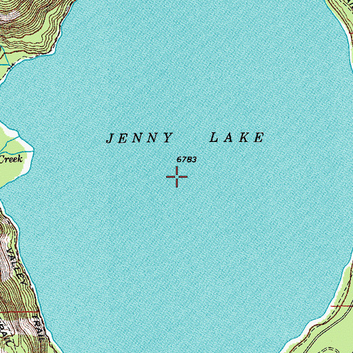 Topographic Map of Jenny Lake, WY