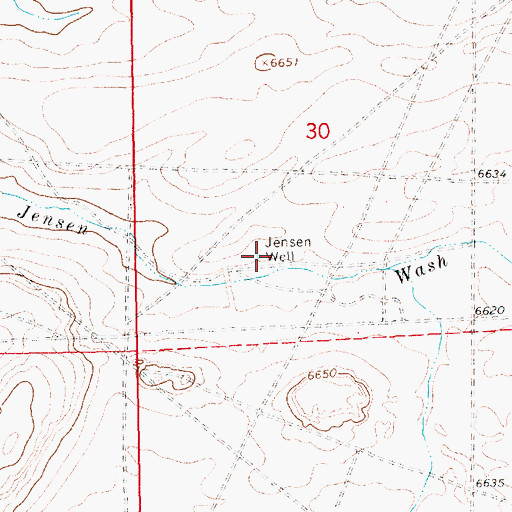 Topographic Map of Jensen Well, WY