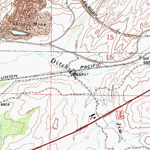 Topographic Map of Jim Creek, WY
