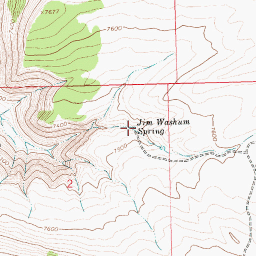 Topographic Map of Jim Washum Spring, WY