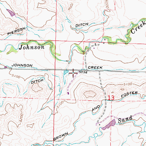 Topographic Map of Johnson Creek Ditch, WY