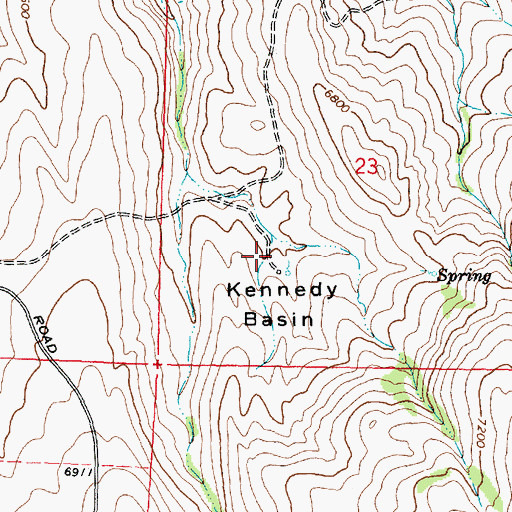 Topographic Map of Kennedy Basin, WY