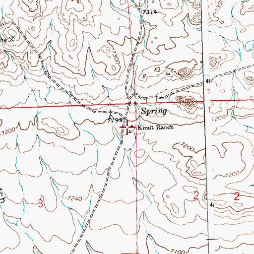 Topographic Map of Kindt Ranch, WY