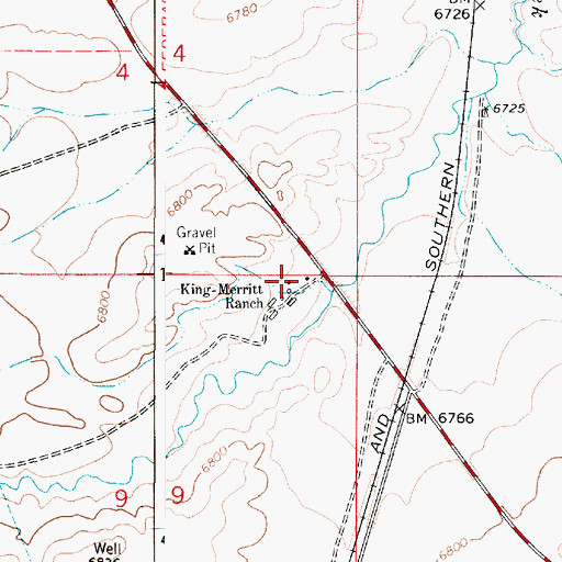 Topographic Map of King Merritt Ranch, WY