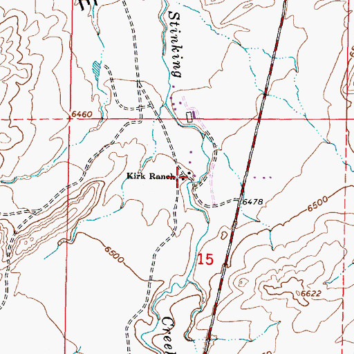 Topographic Map of Kirk Ranch, WY