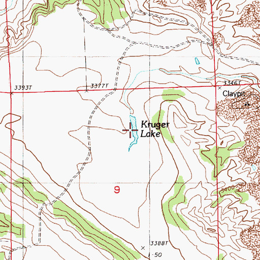 Topographic Map of Kruger Lake, WY