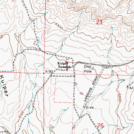 Topographic Map of Kuiper Ranch, WY