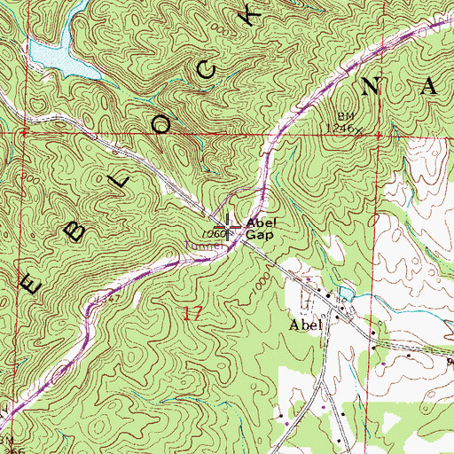 Topographic Map of Abel Gap, AL