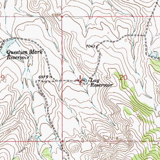 Topographic Map of Lag Reservoir, WY