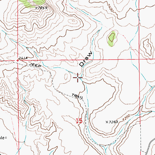 Topographic Map of Lake Draw, WY