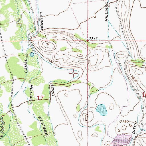 Topographic Map of Lannon Ditch, WY