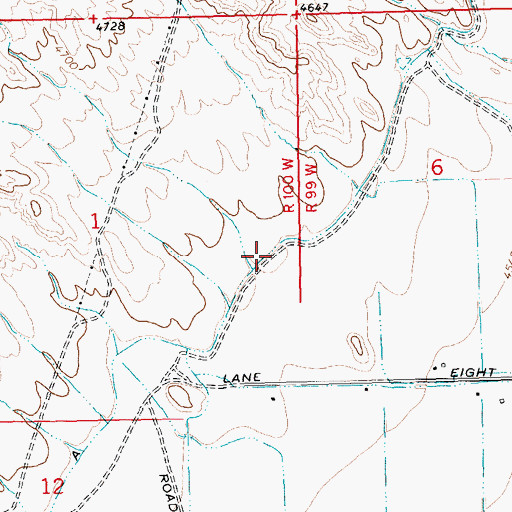 Topographic Map of Lateral A, WY